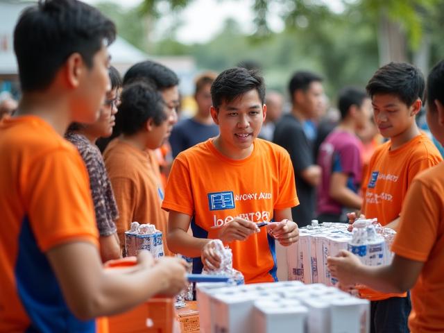The Aviary Aid SG team gathered at a community distribution event in Singapore